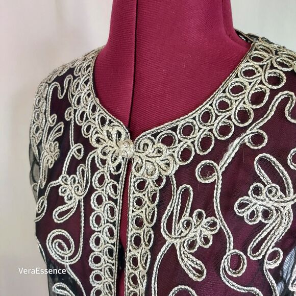 Victor Costa Occasion Vintage Eveningwear Jacket Topper Large Soutache Black - Picture 5 of 13